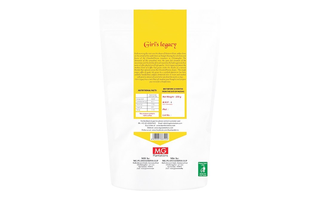 Baarbara Berry Giri's Legacy Coffee   Pack  250 grams